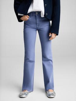 Mango Kids' Flared Jeans, Medium Blue, Medium Blue