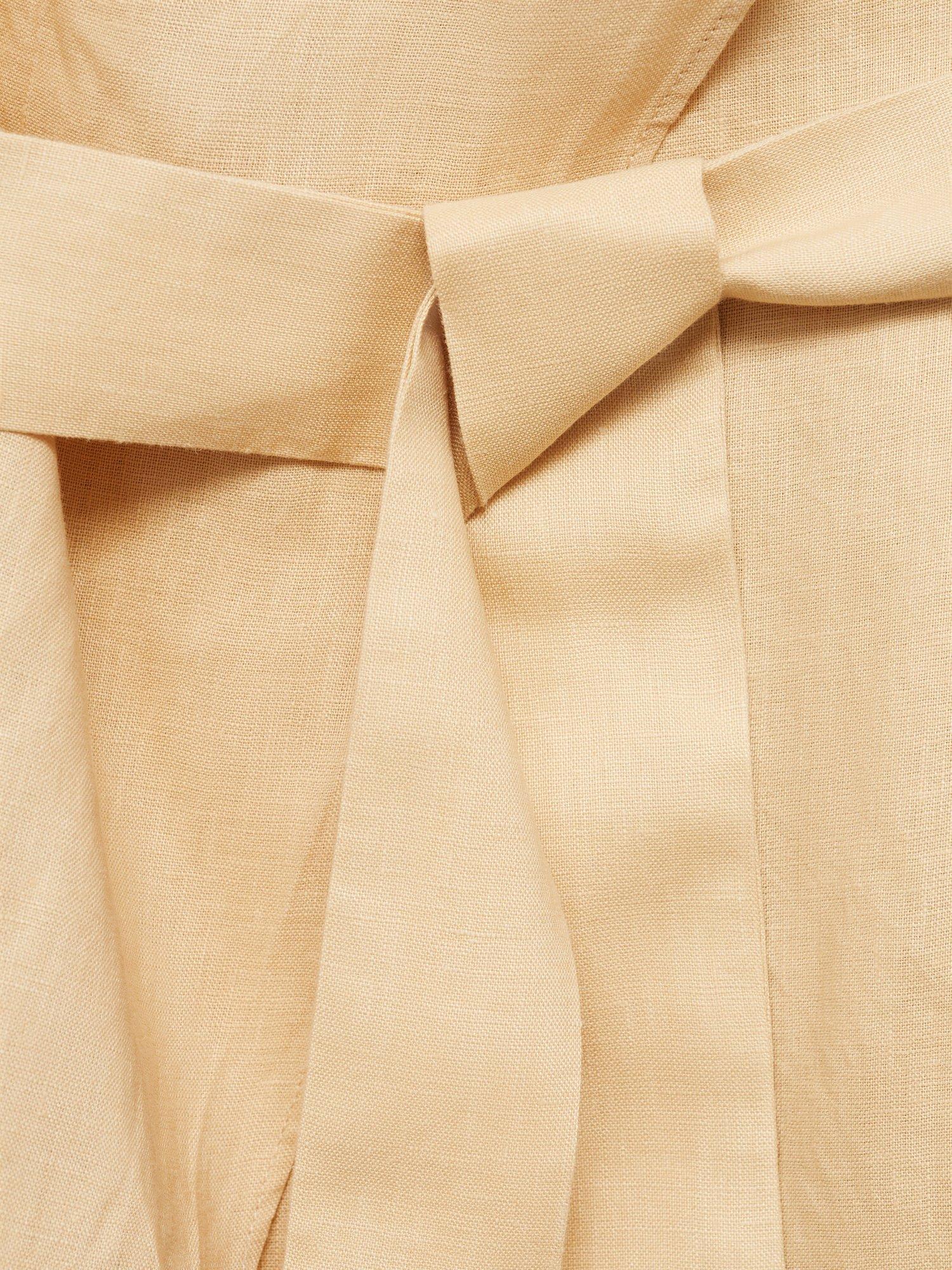 Product image 5 of 7, which shows Mango Oasis Drape Wrap Pure Linen Dress, Beige, 10