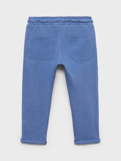 Mango Kids' Paris Elasticated Drawstring Joggers, Medium Blue - view 2, Medium Blue