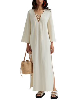 Malina Disa Textured Kaftan, Vanilla, Vanilla