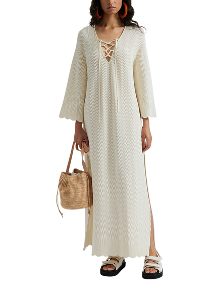 Malina Disa Textured Kaftan, Vanilla, Vanilla