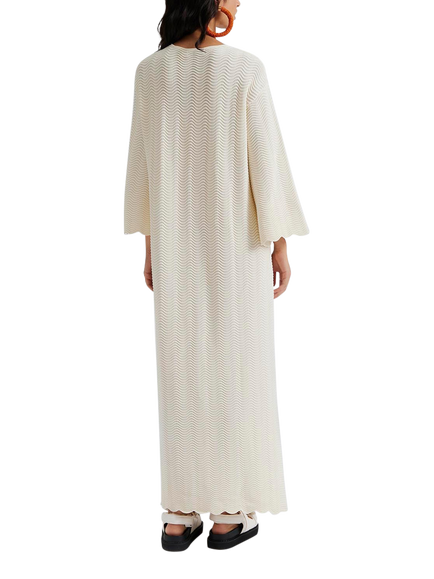Malina Disa Textured Kaftan, Vanilla - view 2, Vanilla