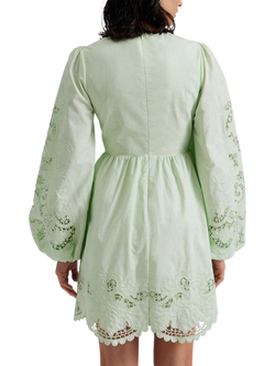 Malina Molly Broderie Scallop Hem Mini Dress, Mint - view 2, Mint