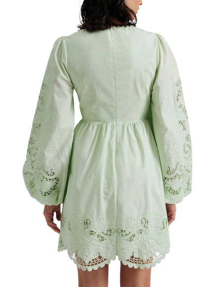 Malina Molly Broderie Scallop Hem Mini Dress, Mint - view 2, Mint