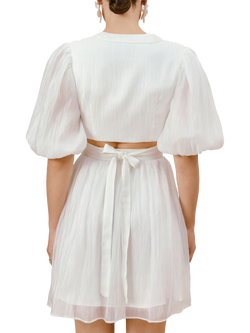 Malina Sienna Cut-Out Mini Dress, Ivory - view 2, Ivory