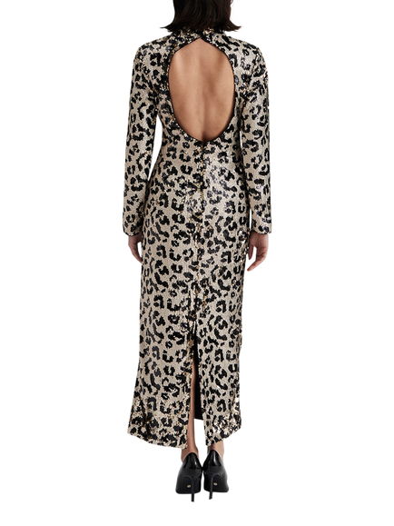 Malina Madelyn Animal Print Open Back Sequin Maxi Dress, Multi - view 2, Multi