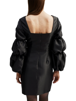 Malina Georgia Puff Sleeve Mini Dress, Black - view 2, Black