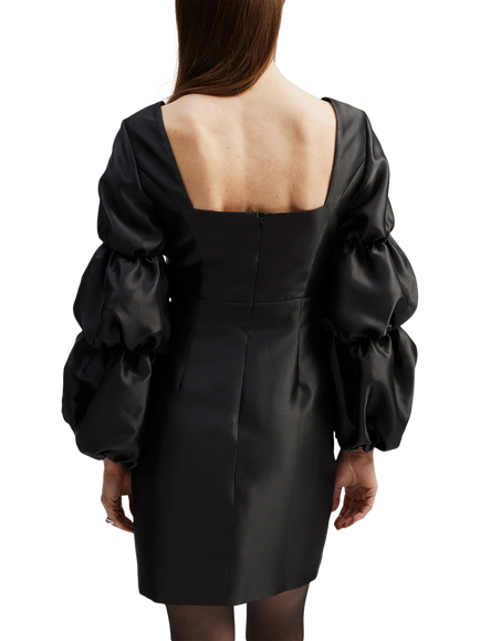 Malina Georgia Puff Sleeve Mini Dress, Black - view 2, Black