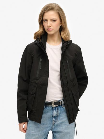 Superdry Hooded Ultimate Tech Windbreaker Jacket, Black, Black