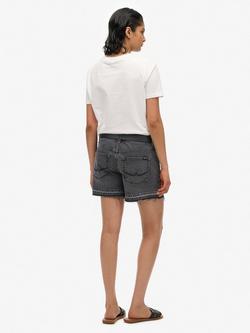 Superdry Denim Cotton Blend Shorts - view 2, Roseland  Black
