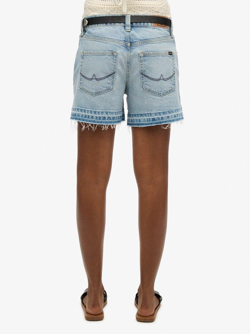 Product image 5 of 5, which shows Superdry Denim Cotton Blend Shorts, Azure Pale Blue, 26