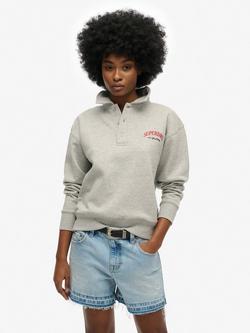 Superdry Country Club Rugby Sweatshirt, Athletic Grey Marl, Athletic Grey Marl