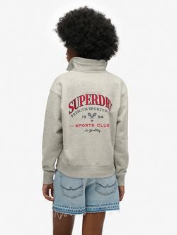 Superdry Country Club Rugby Sweatshirt, Athletic Grey Marl - view 2, Athletic Grey Marl