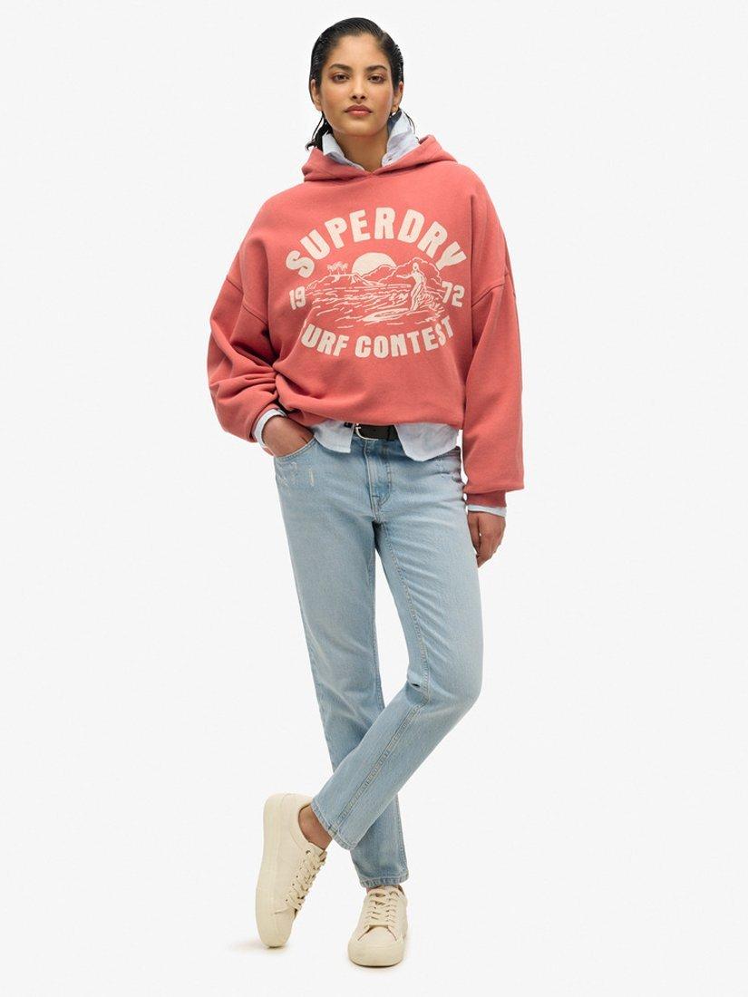 Product image 3 of 4, which shows Superdry Lo-Fi Outdoor Oversized Hoodie, Baked Apple Red, 6