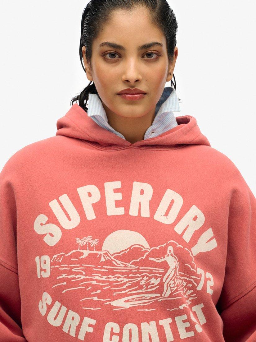 Product image 4 of 4, which shows Superdry Lo-Fi Outdoor Oversized Hoodie, Baked Apple Red, 6