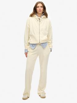 Superdry Velour Wide Leg Joggers, Off White