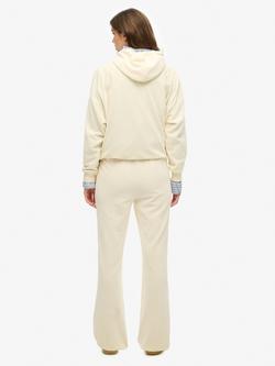 Superdry Velour Wide Leg Joggers - view 2, Off White