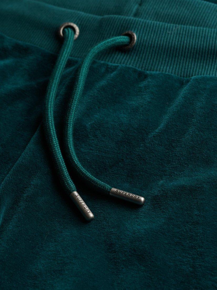 Product image 6 of 6, which shows Superdry Velour Wide Leg Joggers, Dark Pine Green, 6