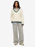 Superdry Athletic Essentials Wide Leg Joggers, Grey Marl