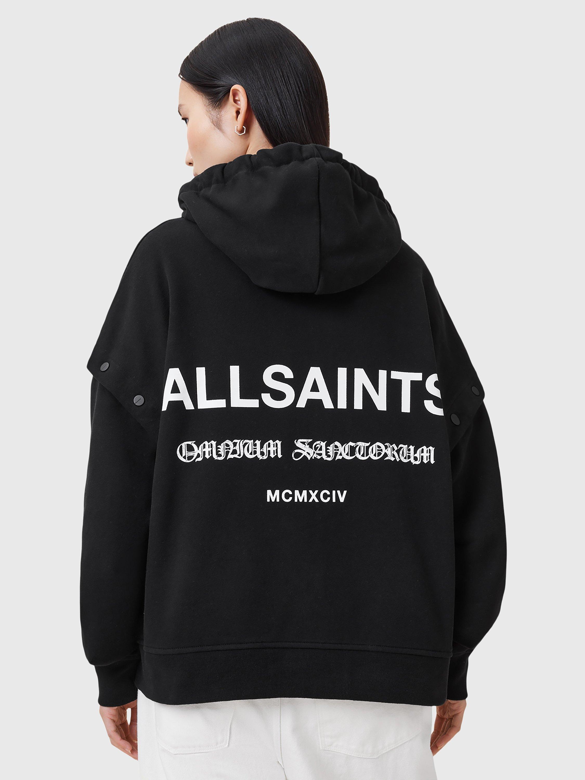 Product image 2 of 10, which shows AllSaints Omnium Amphia Pure Organic Cotton Hoodie, Black, L