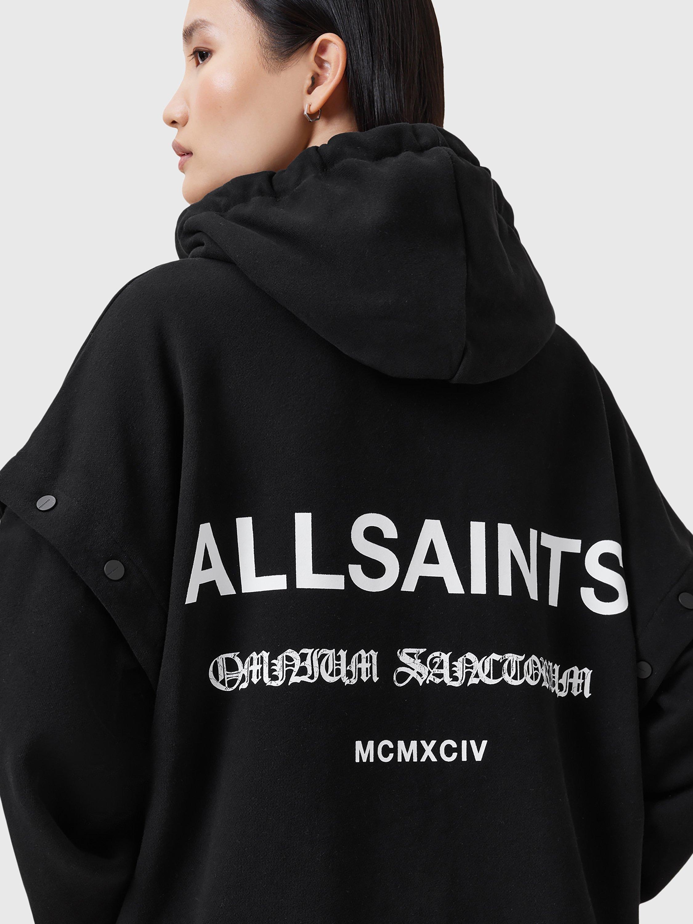 Product image 5 of 10, which shows AllSaints Omnium Amphia Pure Organic Cotton Hoodie, Black, L