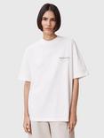 AllSaints Underground Etta Logo T-Shirt, Flow Ecru White