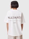 AllSaints Underground Etta Logo T-Shirt, Flow Ecru White