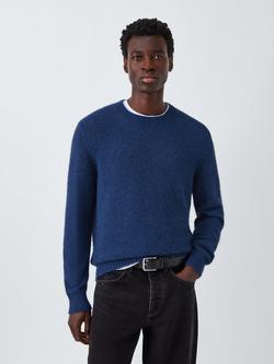 Kin Fluffy Crew Neck Jumper, French Navy