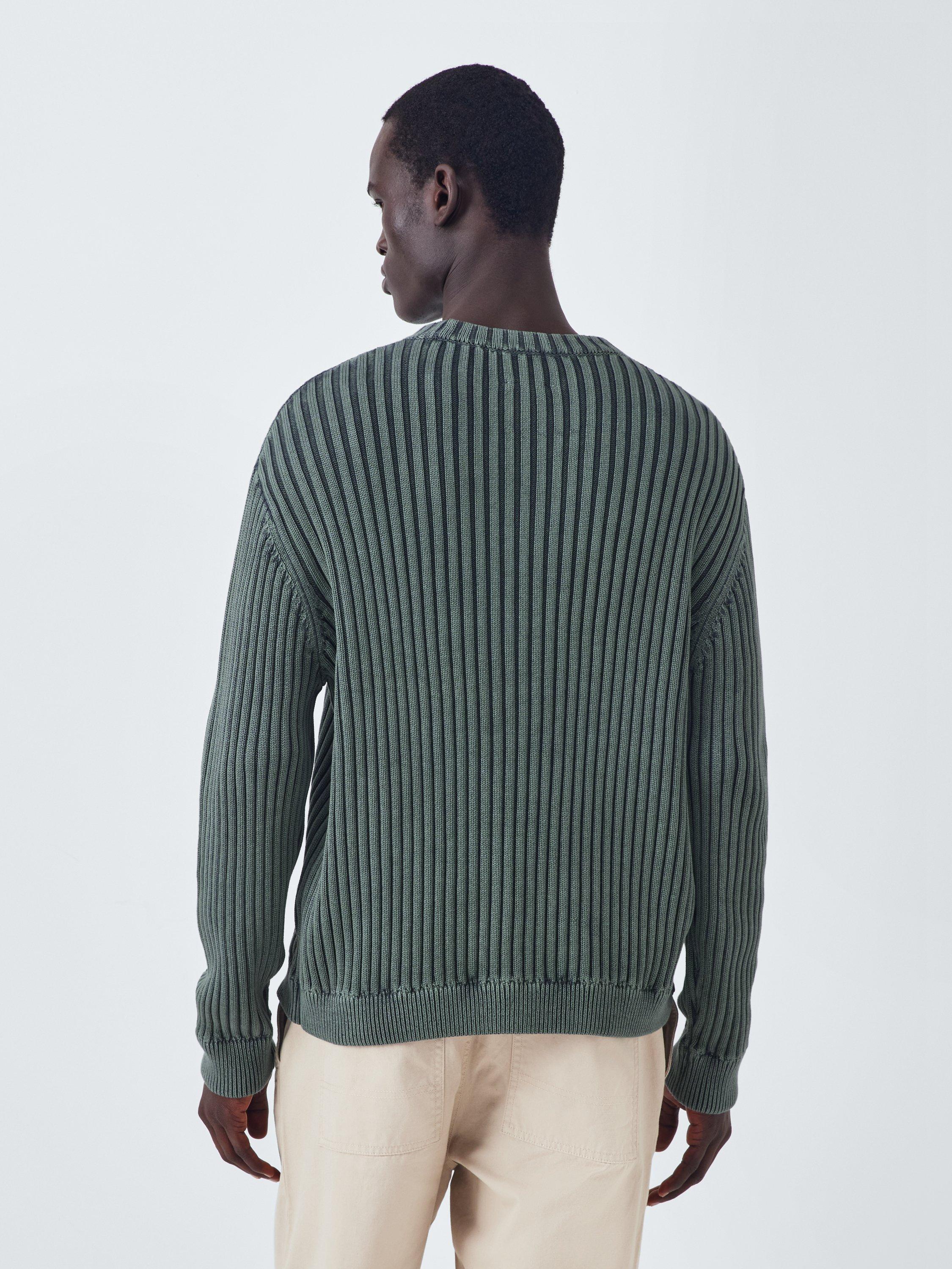 Product image 2 of 6, which shows Kin Crew Neck Ribbed Cotton Jumper, Asphalt, M