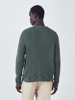 Kin Crew Neck Ribbed Cotton Jumper - view 2, Asphalt