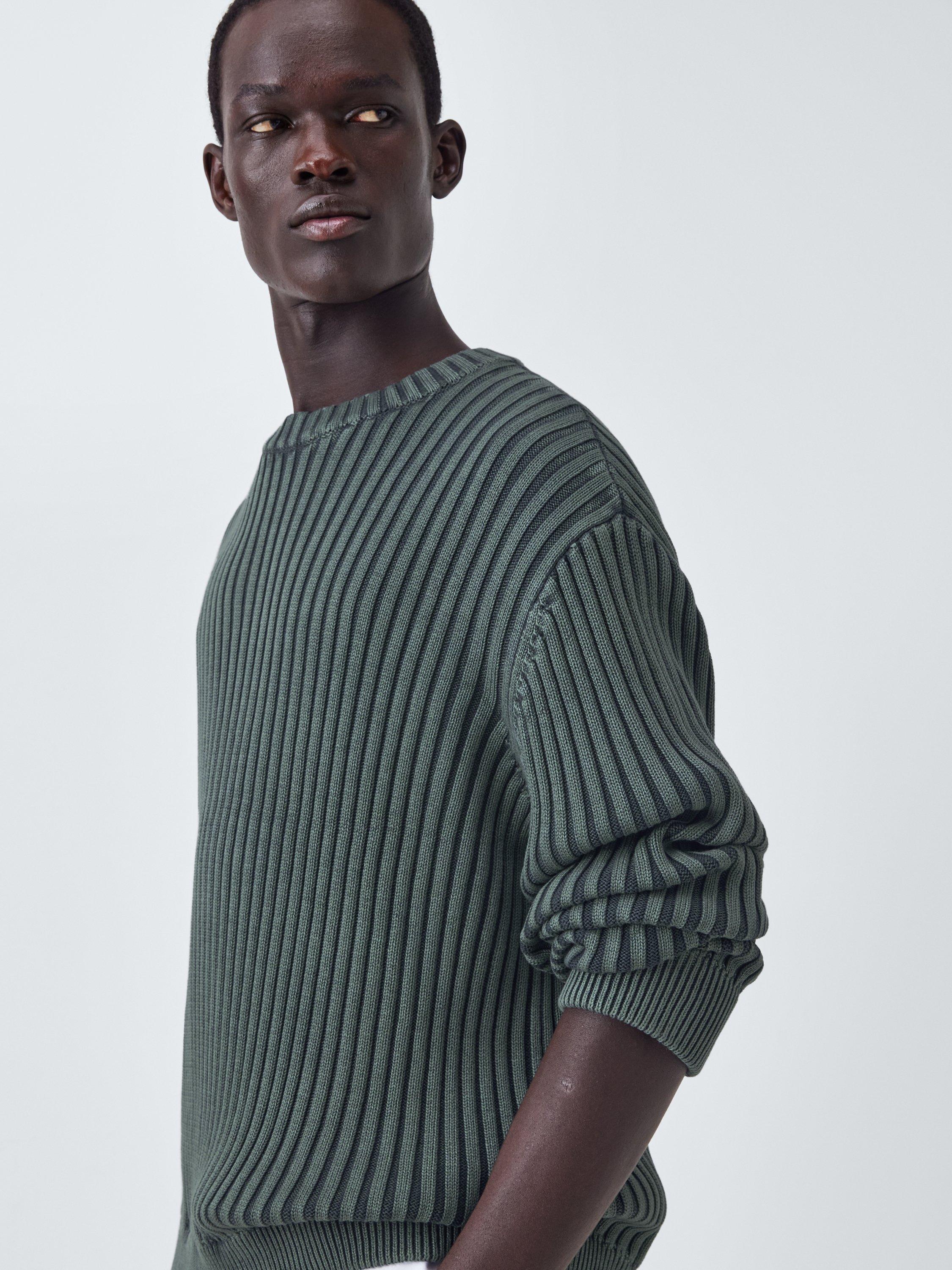 Product image 5 of 6, which shows Kin Crew Neck Ribbed Cotton Jumper, Asphalt, M