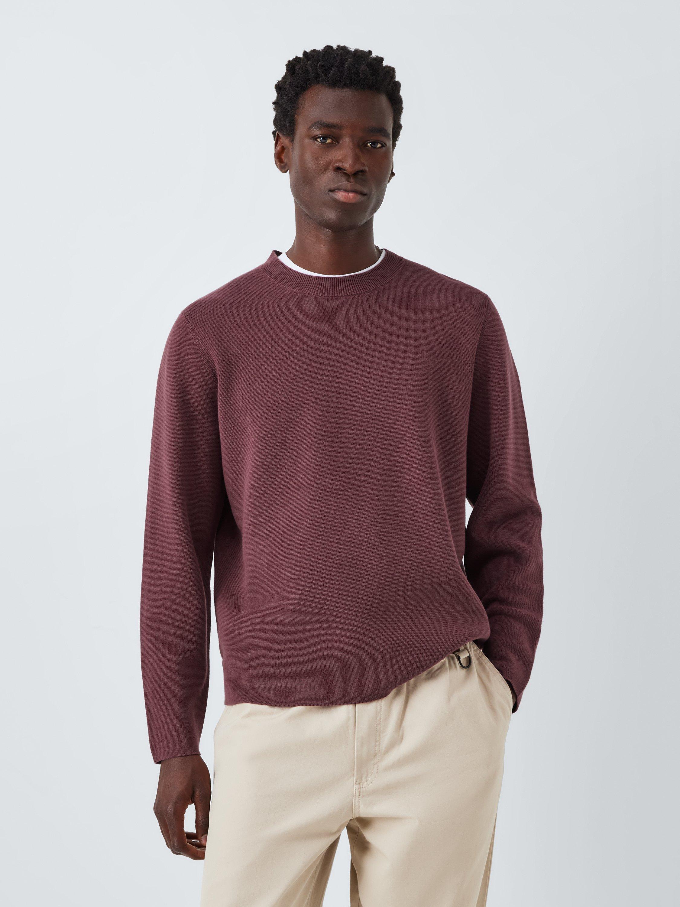 Product image 1 of 6, which shows Kin Milano Crew Neck Cotton Jumper, Catawba Grape, S