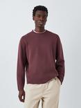 Kin Milano Crew Neck Cotton Jumper, Catawba Grape