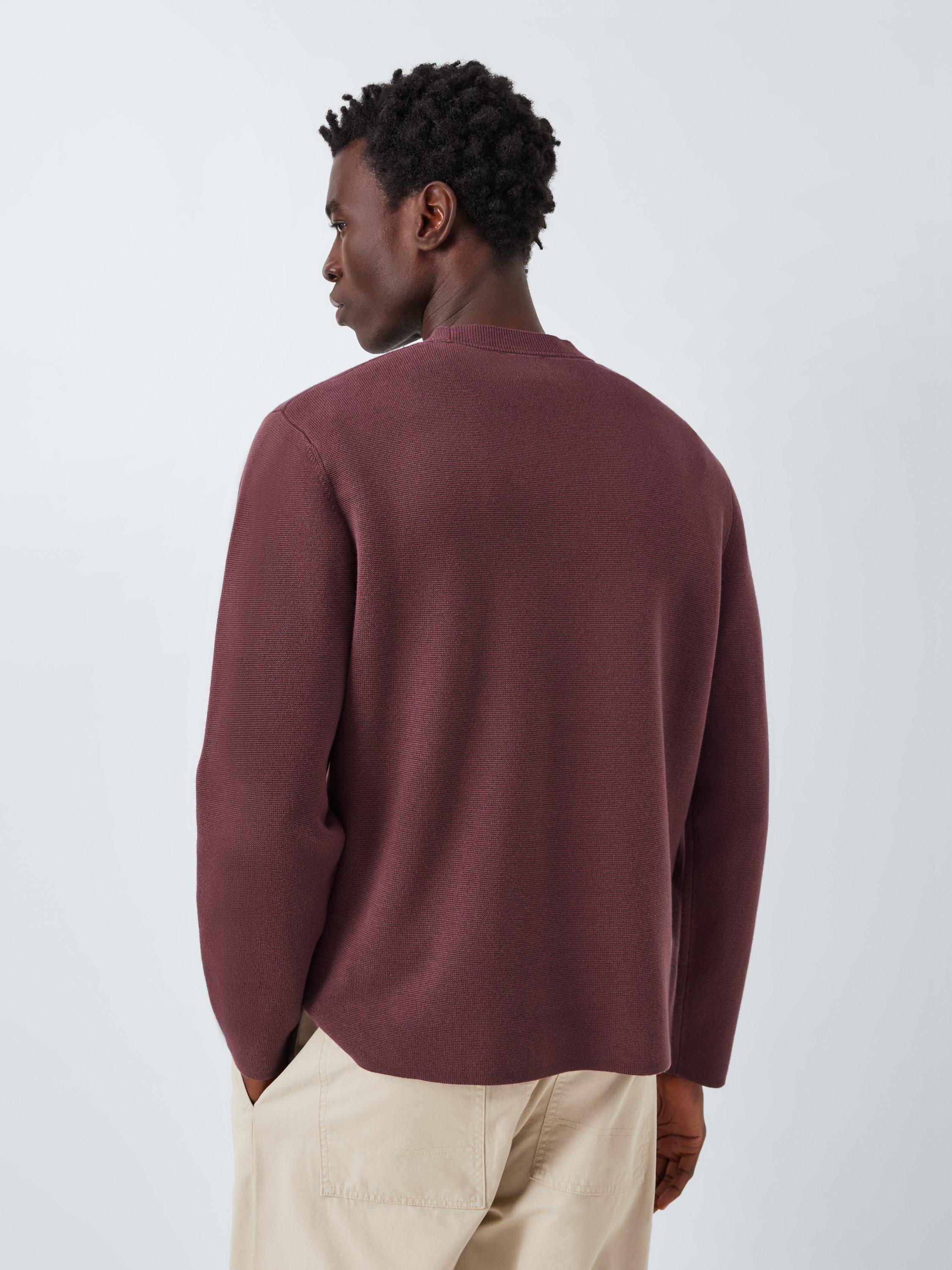 Product image 2 of 6, which shows Kin Milano Crew Neck Cotton Jumper, Catawba Grape, S