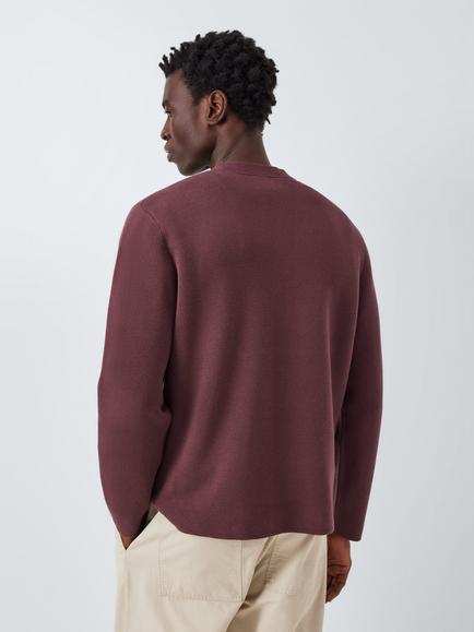 Kin Milano Crew Neck Cotton Jumper - view 2, Catawba Grape