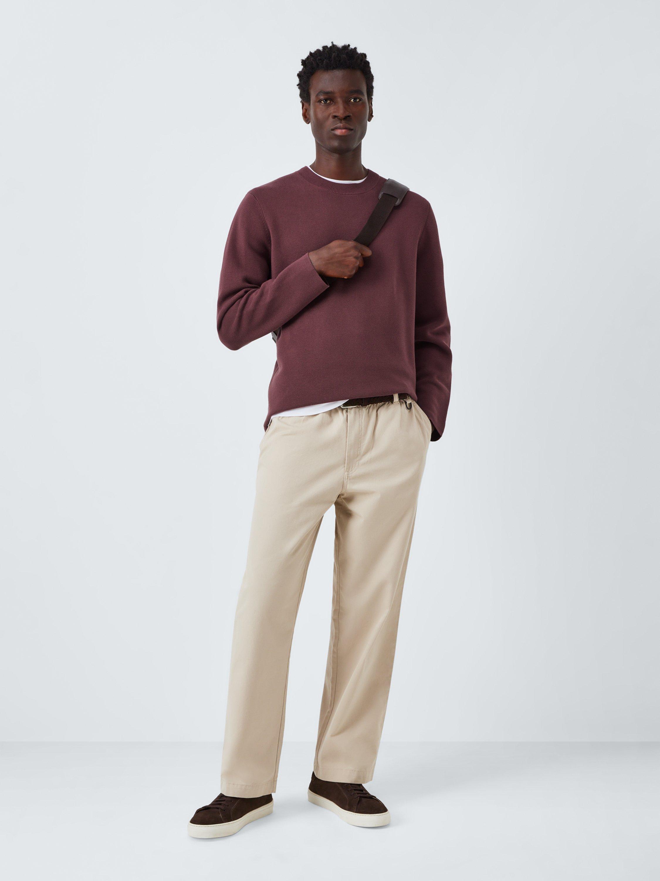 Product image 3 of 6, which shows Kin Milano Crew Neck Cotton Jumper, Catawba Grape, S