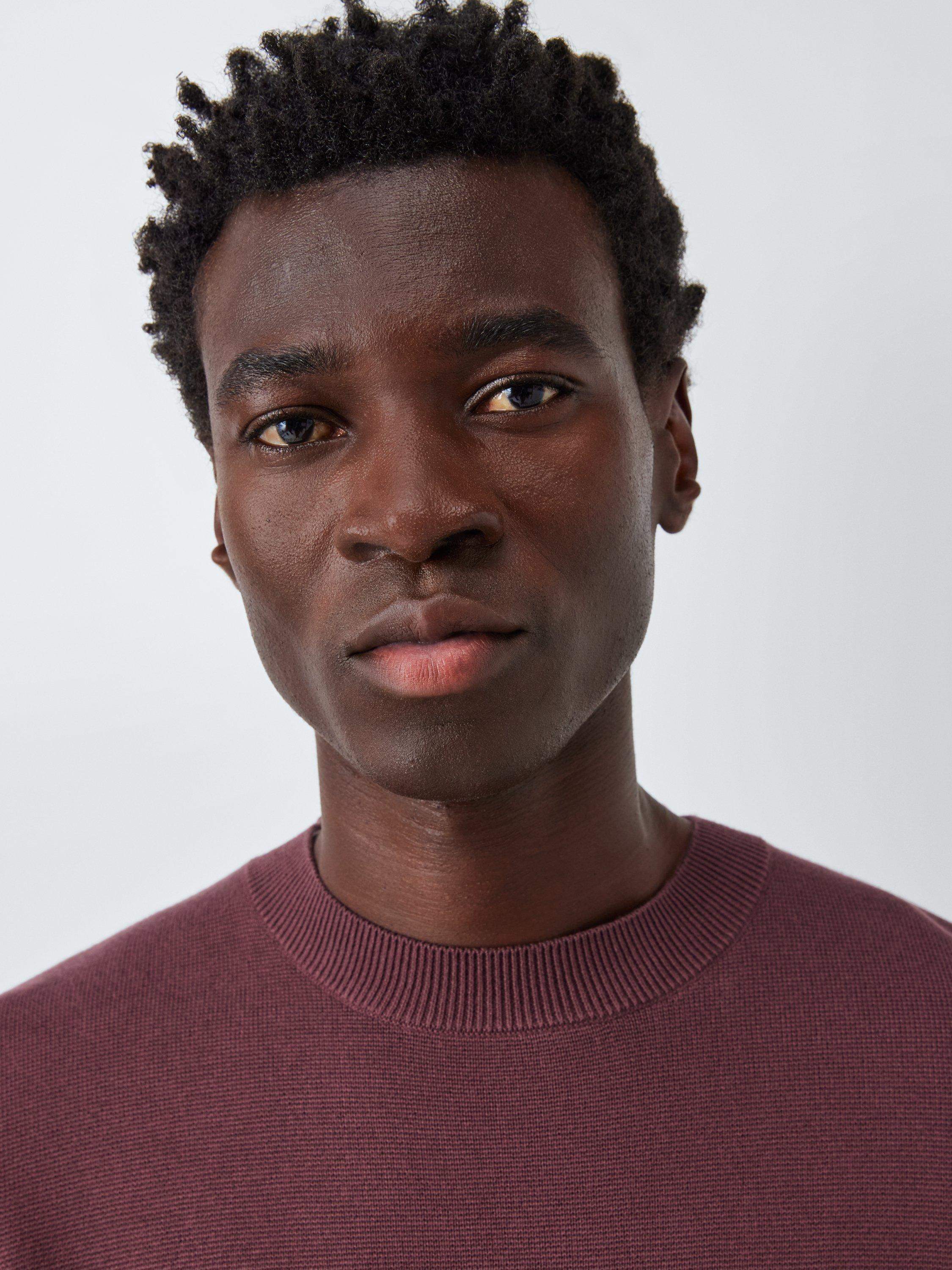 Product image 5 of 6, which shows Kin Milano Crew Neck Cotton Jumper, Catawba Grape, S