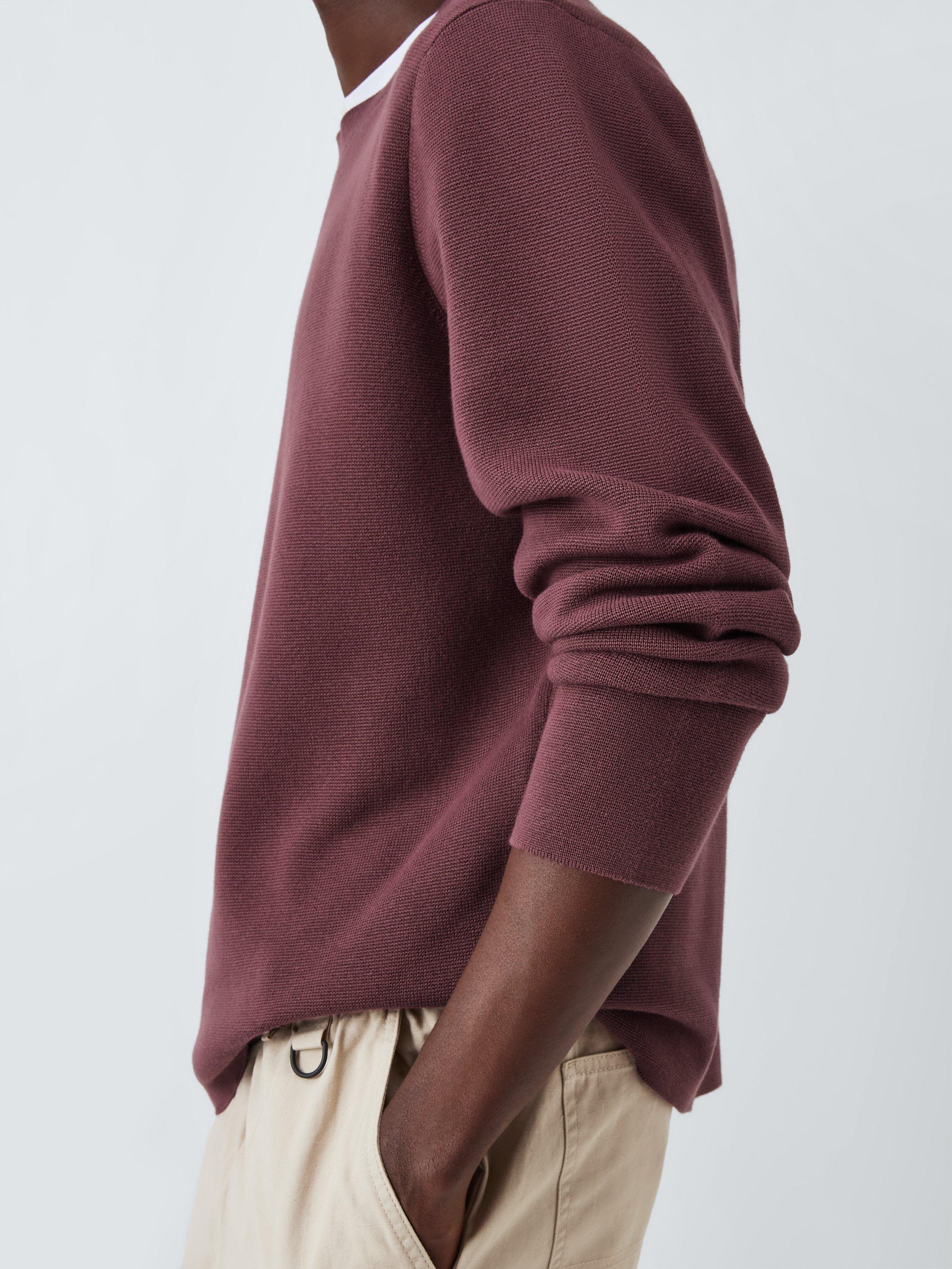 Product image 6 of 6, which shows Kin Milano Crew Neck Cotton Jumper, Catawba Grape, S