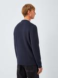 Kin Milano Crew Neck Cotton Jumper, Dark Sapphire