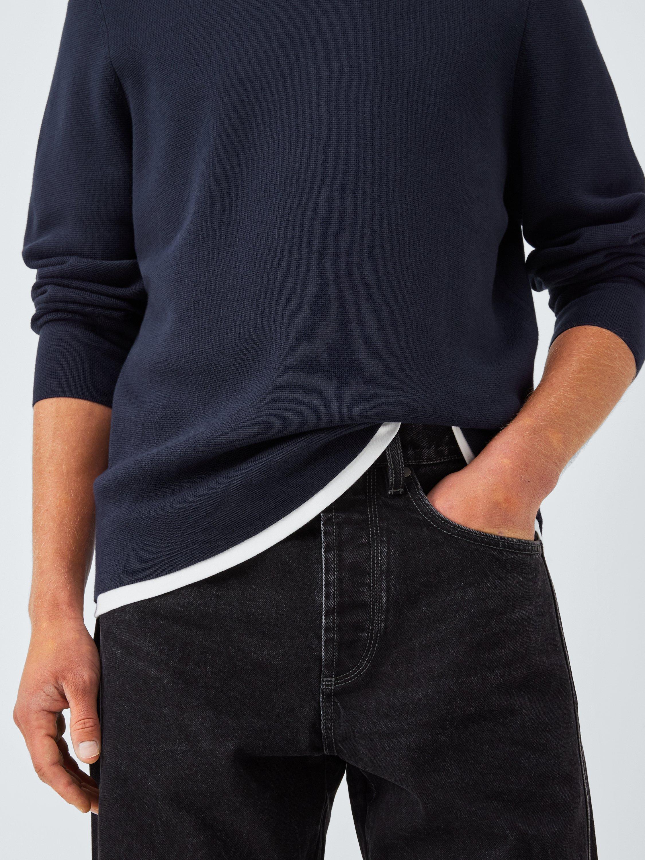 Product image 6 of 6, which shows Kin Milano Crew Neck Cotton Jumper, Dark Sapphire, XL