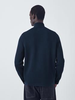 Kin Milano Half Zip Cotton Jumper - view 2, Dress Blues
