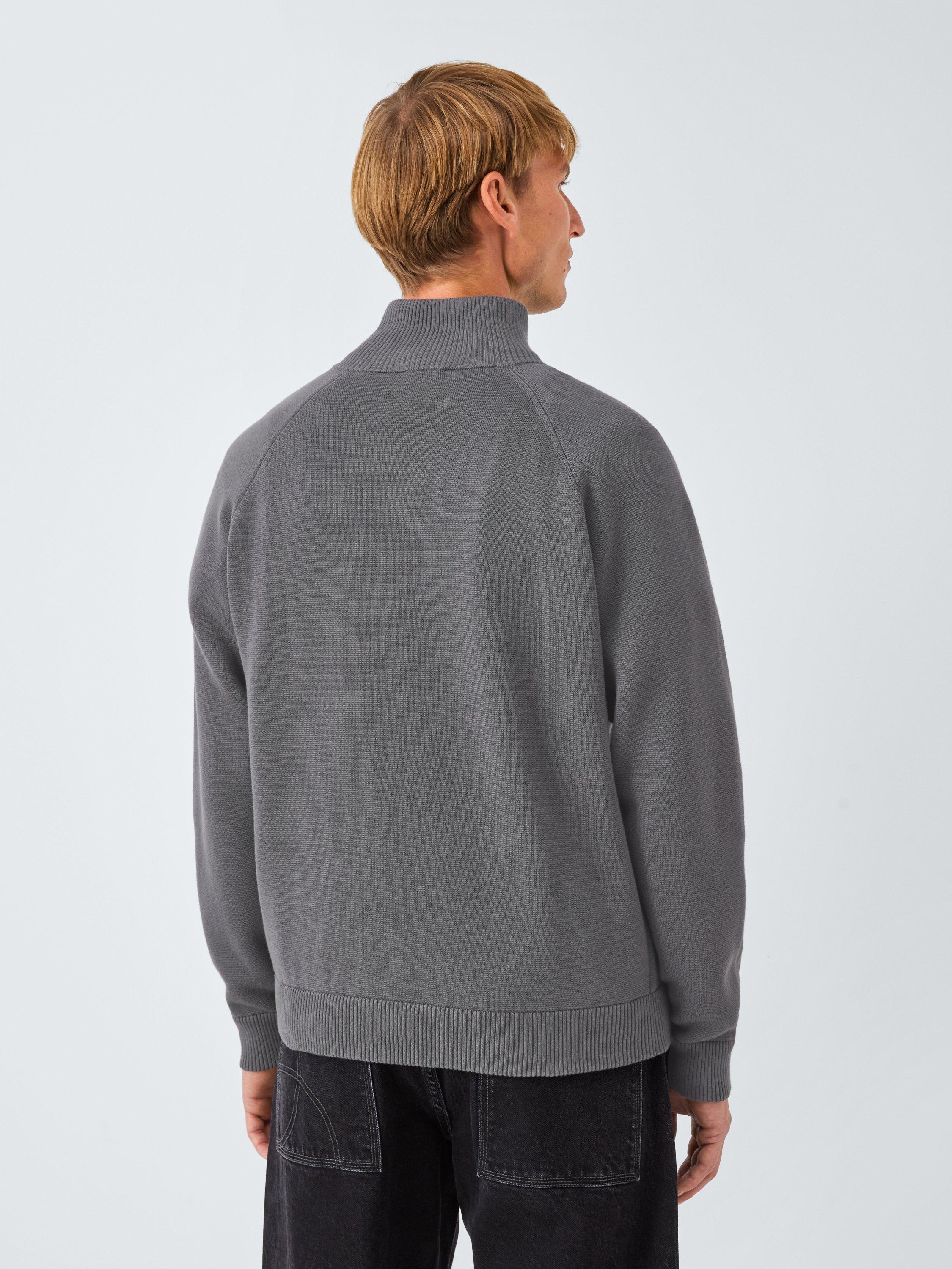 Product image 2 of 6, which shows Kin Cotton Millano Knit Side-Zip Jumper, Asphalt, S