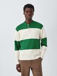 Kin Relaxed Fit Stripe Cotton Blend Rugby Shirt, Cloud Dancer