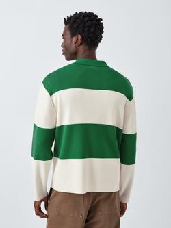Kin Relaxed Fit Stripe Cotton Blend Rugby Shirt, Cloud Dancer
