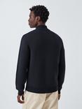 Kin Milano Zip Front Cotton Jumper, Dark Sapphire