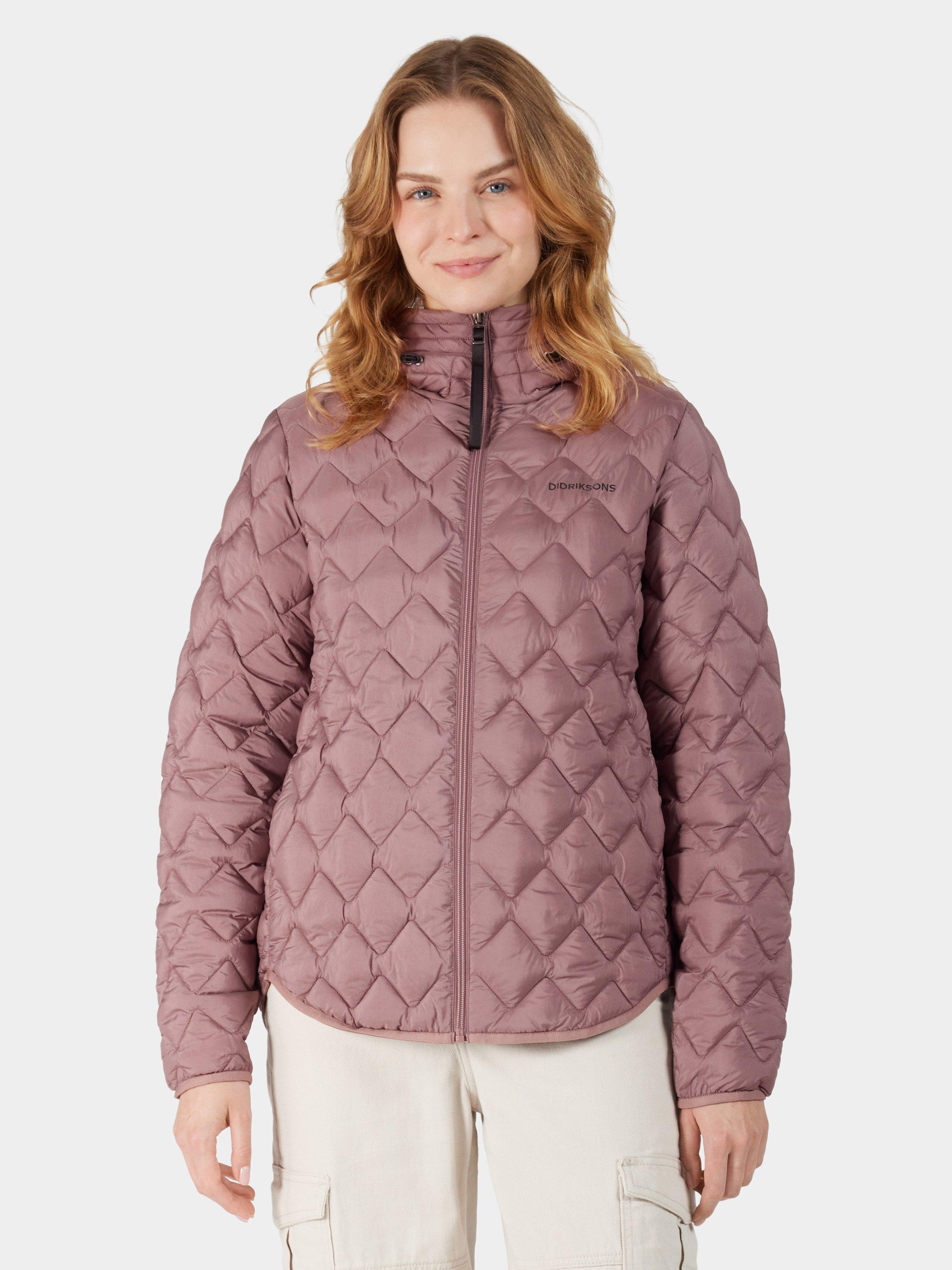 Product image 1 of 9, which shows Didriksons Evelyn Quilted Water Repellent Jacket, Faded Wine, 8