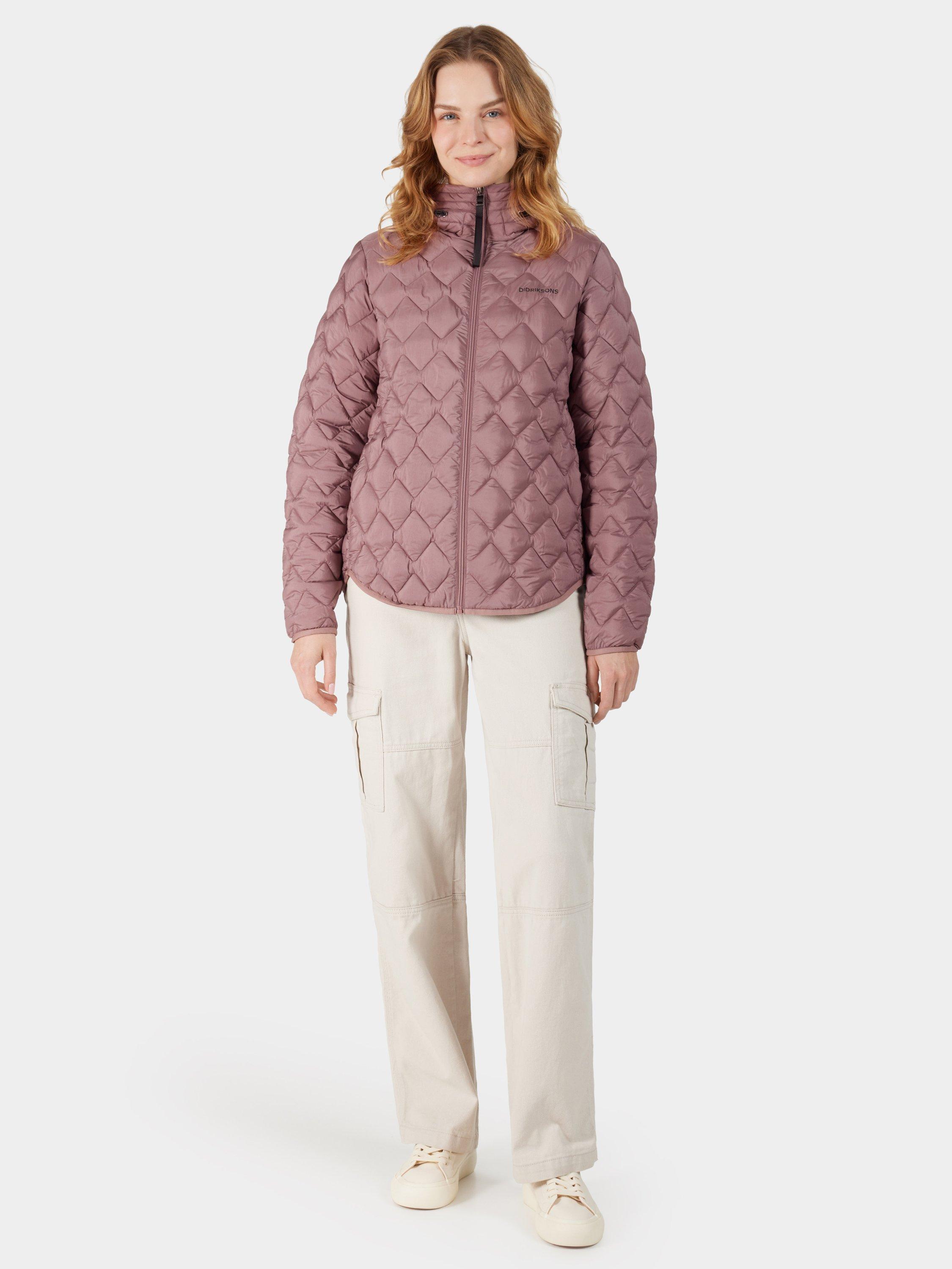 Product image 2 of 9, which shows Didriksons Evelyn Quilted Water Repellent Jacket, Faded Wine, 8