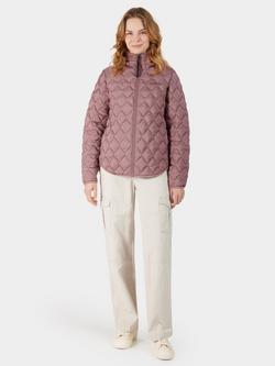 Didriksons Evelyn Quilted Water Repellent Jacket, Faded Wine - view 2, Faded Wine