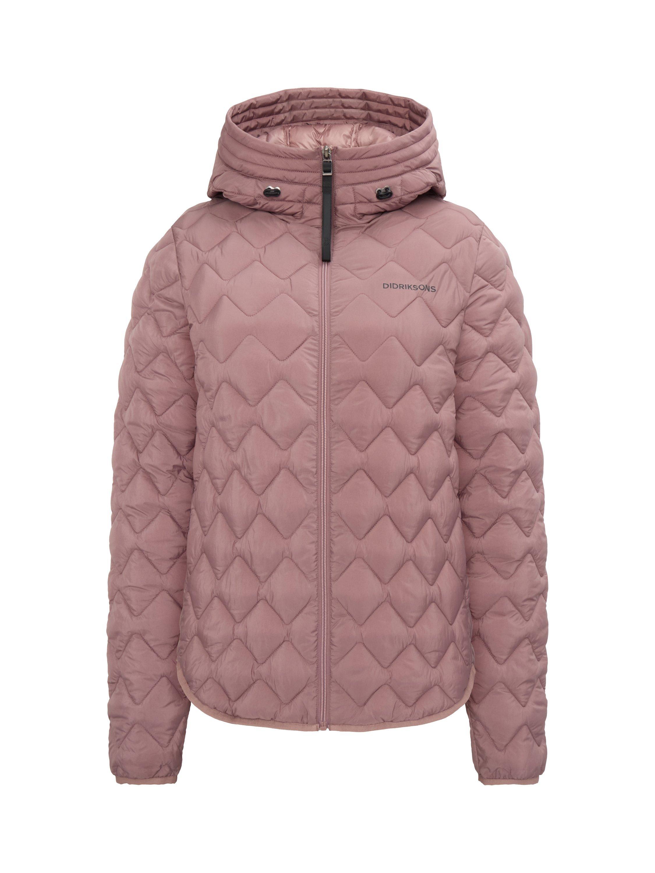 Product image 8 of 9, which shows Didriksons Evelyn Quilted Water Repellent Jacket, Faded Wine, 8