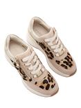 Carvela Skyline Leapord Print Wedged Leather Sneakers